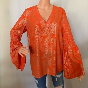 Michael Kors Smocked Bell Sleeve tunic, Size Medium